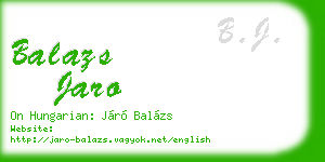 balazs jaro business card
